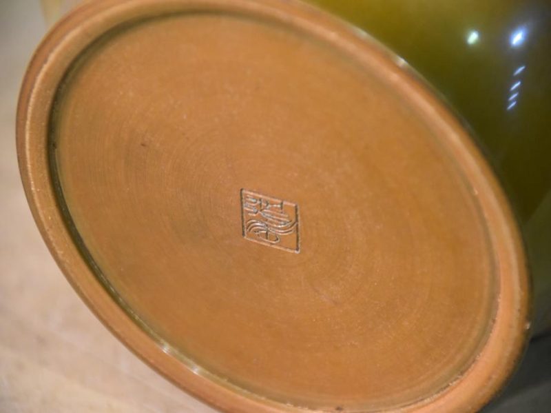Japanese 1950's Bronze Silver Inlay Vase - Image 5