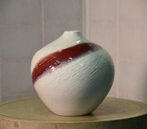 Kyoyaki (Kyoto Pottery) Ceramic Vase