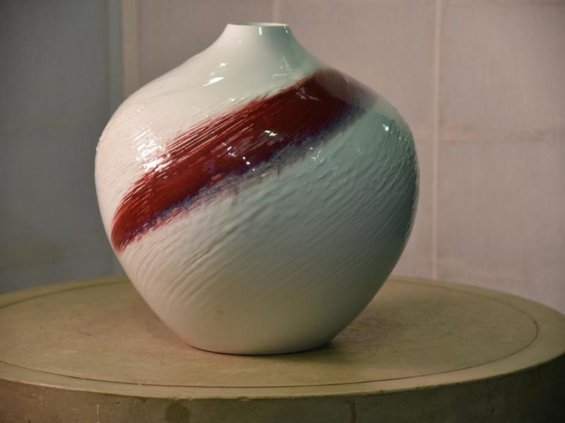 Kyoyaki (Kyoto Pottery) Ceramic Vase - Image 4