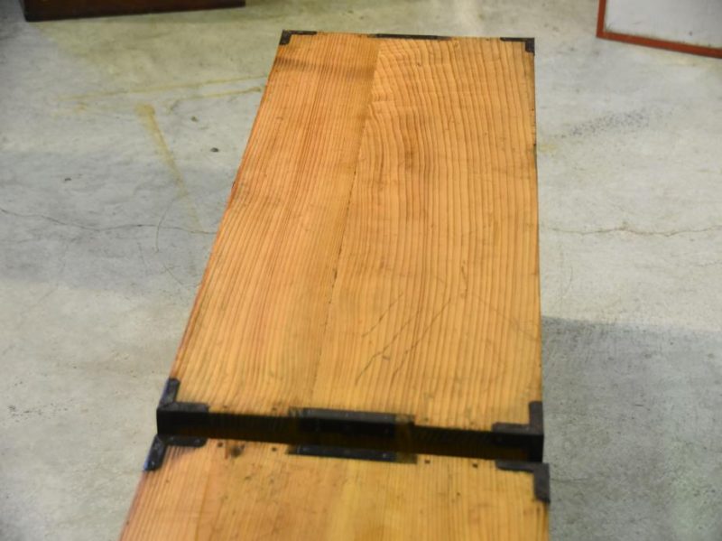 Japanese Butterfly Lock Plate Clothing Chest in 2 Sections - Image 16