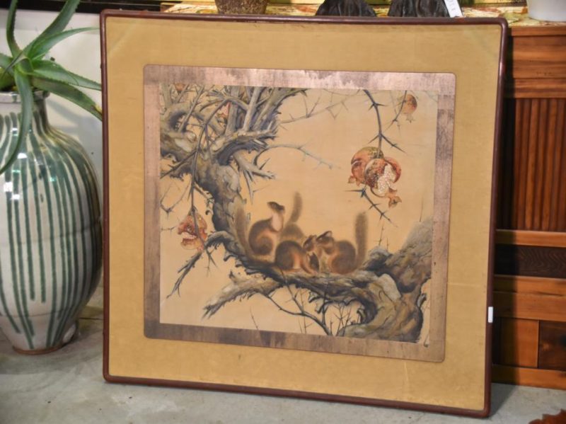 Squirrel and Pomegranate Painting - Image 2