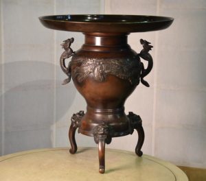 Japanese Flying Phoenix Bronze Vase