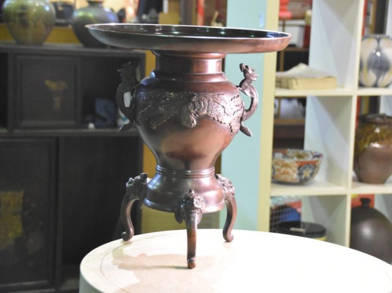 Japanese Flying Phoenix Bronze Vase - Image 3