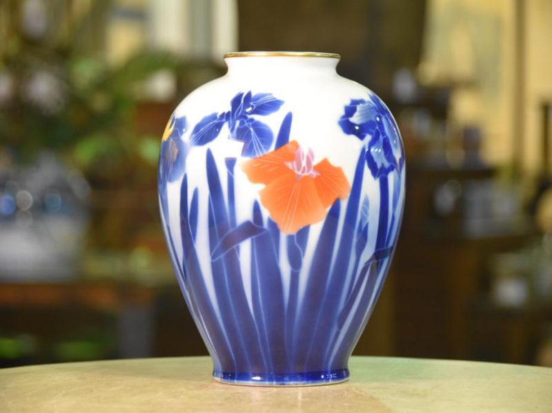 Fukugawa Ceramic Iris Vase - Image 2