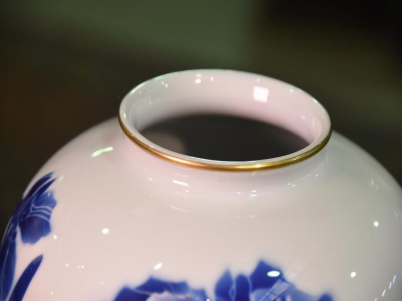 Fukugawa Ceramic Iris Vase - Image 7