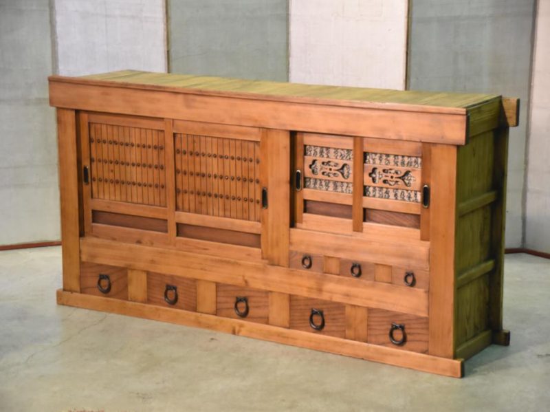 Hikone Region Wooden Antique Sideboard - Image 2