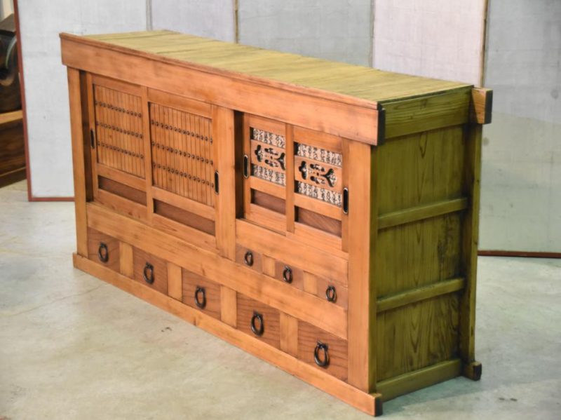 Hikone Region Wooden Antique Sideboard - Image 10