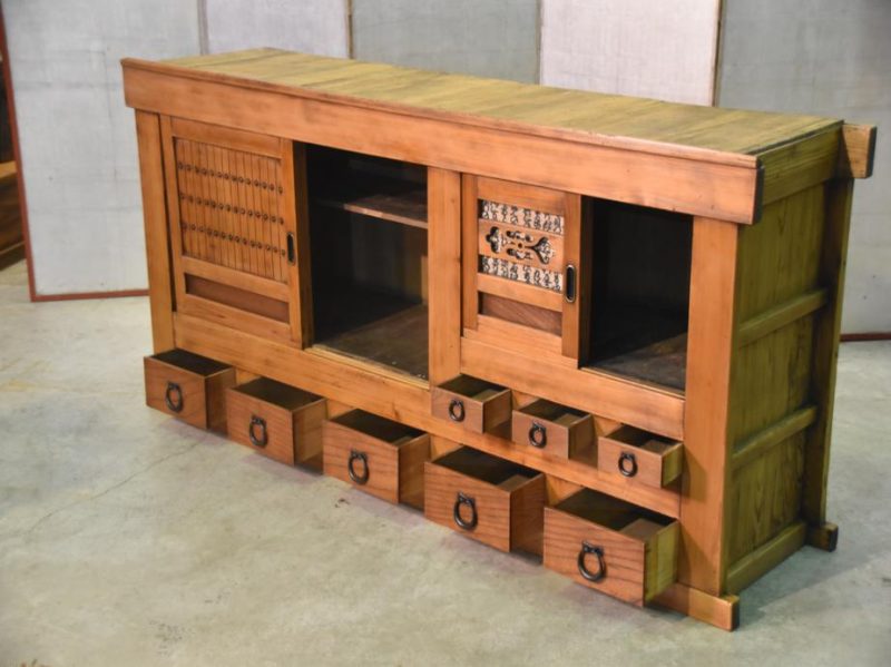 Hikone Region Wooden Antique Sideboard - Image 14
