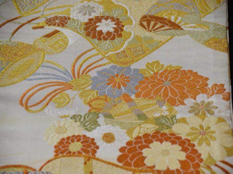 Silk Brocade Maru Obi Sash - Image 9