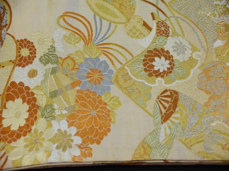 Silk Brocade Maru Obi Sash - Image 8