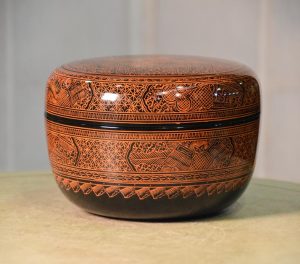 Japanese Lacquered Round Lidded Container
