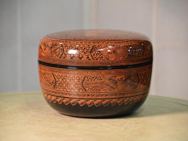 Japanese Lacquered Round Lidded Container