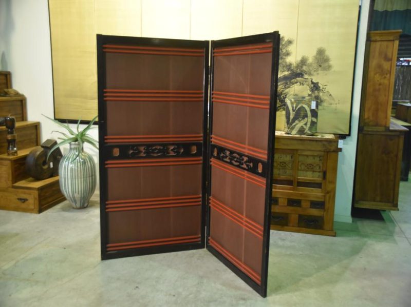 2 Panel Lacquer and Wooden Free Standing Screen - Image 6