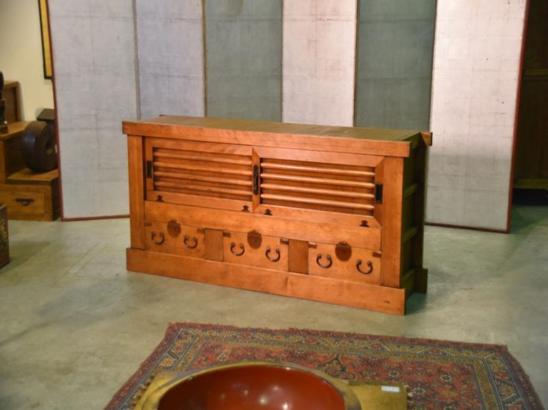 Antique Kyoto Sideboard with 3 Drawers and Sliders