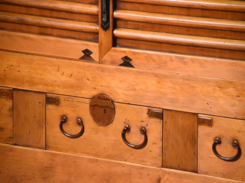 Antique Kyoto Sideboard with 3 Drawers and Sliders - Image 19