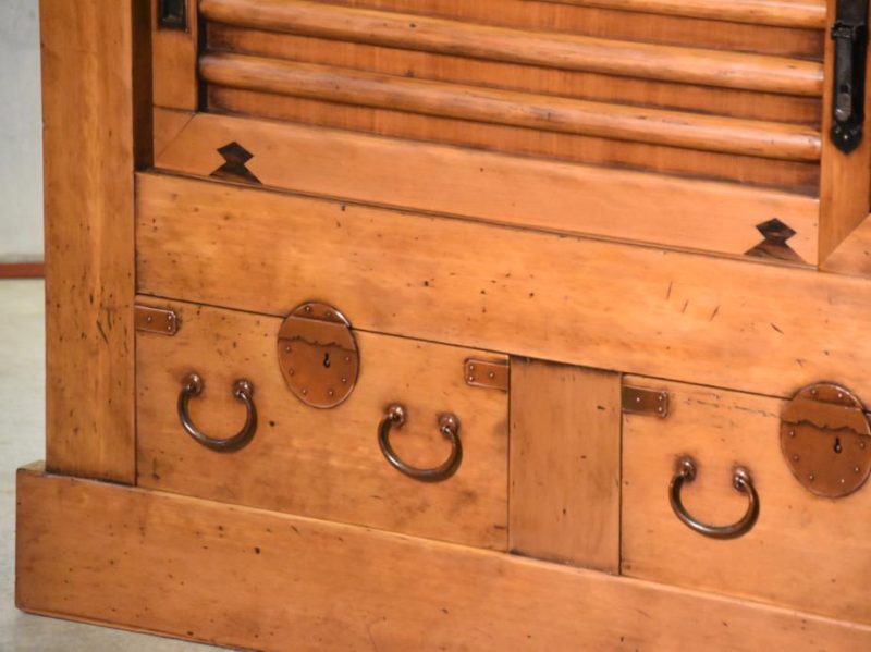 Antique Kyoto Sideboard with 3 Drawers and Sliders - Image 18