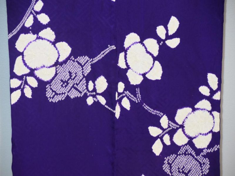 Purple and White Shibori Silk Kimono - Image 10