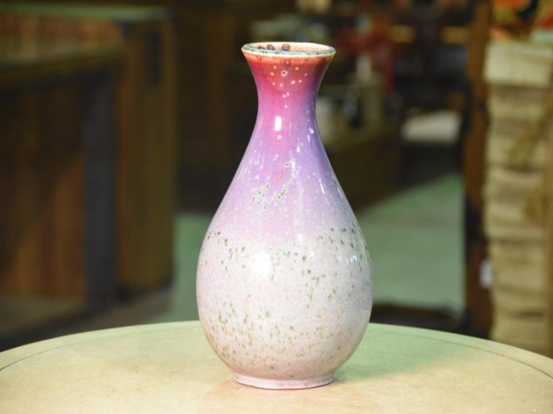 Japanese Flambe Glaze Vase by Matsuyama Gaei