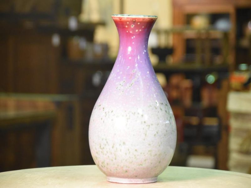 Japanese Flambe Glaze Vase by Matsuyama Gaei - Image 2