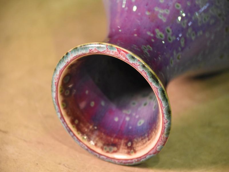 Japanese Flambe Glaze Vase by Matsuyama Gaei - Image 6
