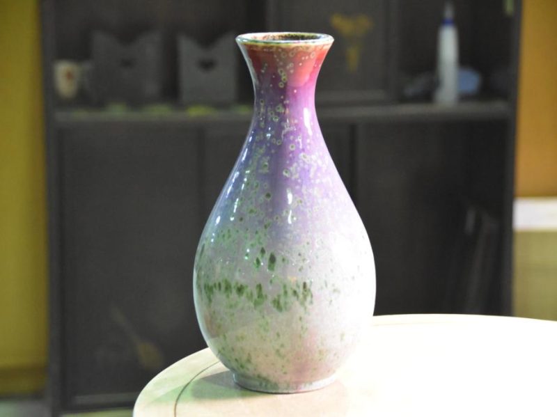Japanese Flambe Glaze Vase by Matsuyama Gaei - Image 3
