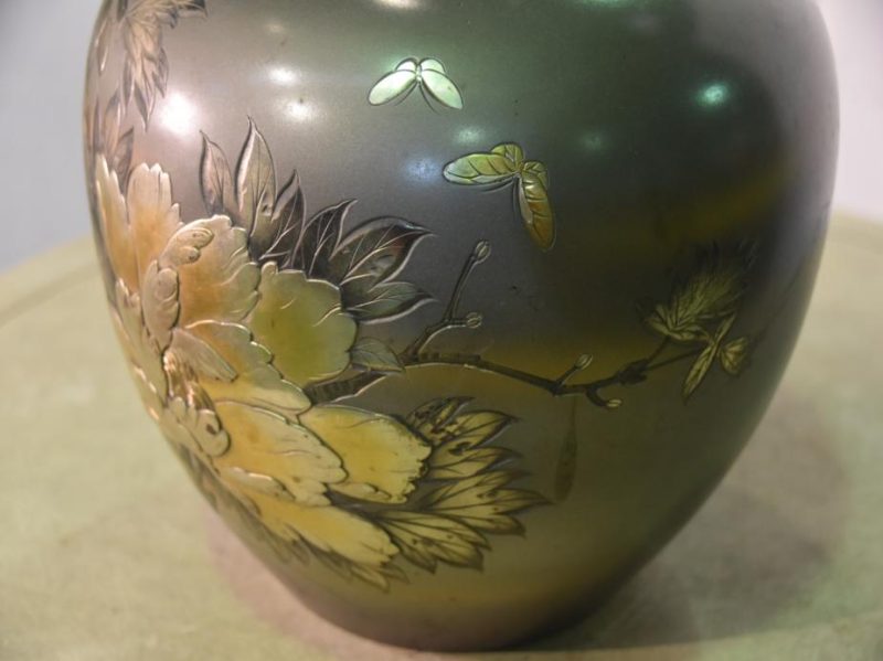 Japanese Mixed Metal Vase - Image 10