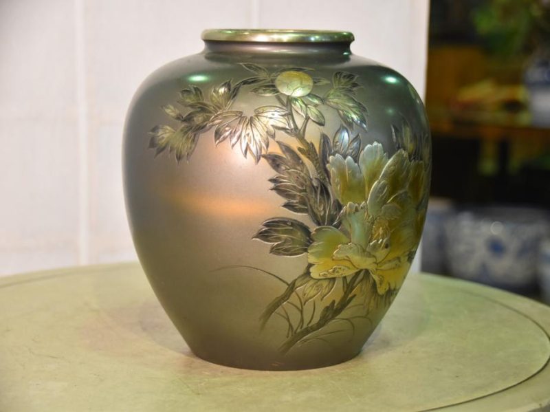 Japanese Mixed Metal Vase - Image 7