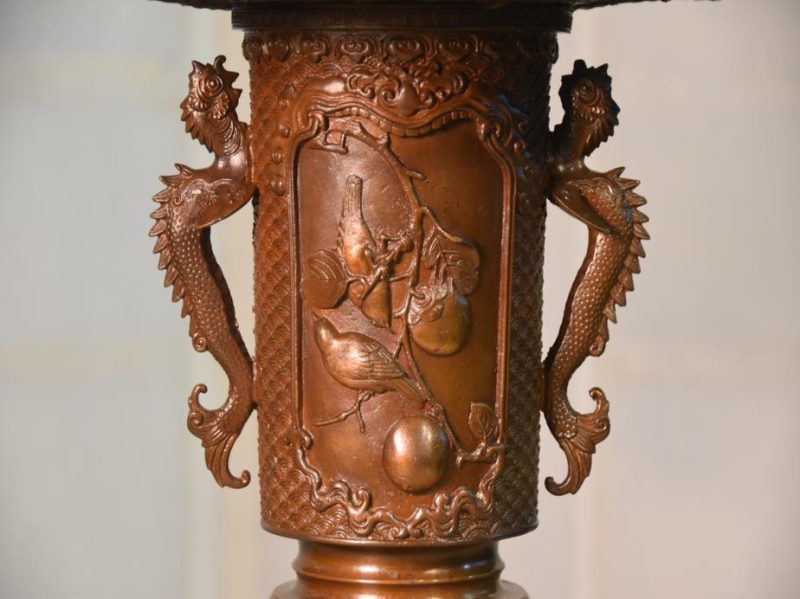 Japanese 1950's Cast Bronze Vase Usubata - Image 17
