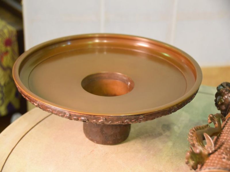 Japanese 1950's Cast Bronze Vase Usubata - Image 6