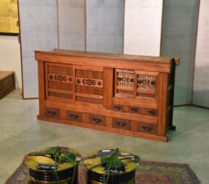 Antique Japanese Wooden Sideboard