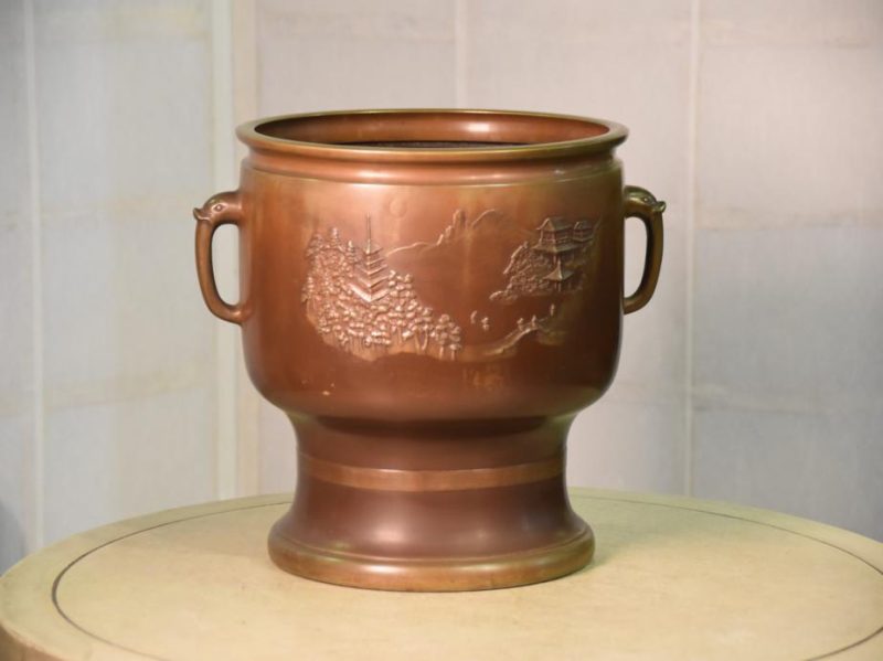 Japanese Cast Bronze Brazier Hibachi