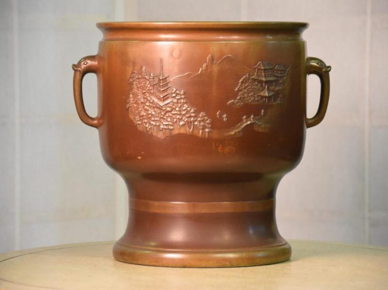 Japanese Cast Bronze Brazier Hibachi - Image 13