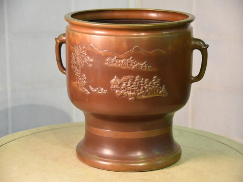 Japanese Cast Bronze Brazier Hibachi - Image 9