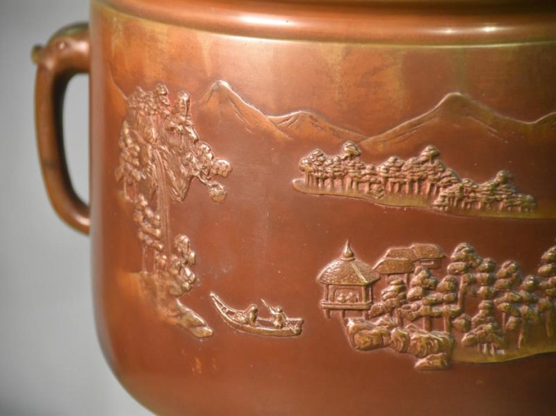 Japanese Cast Bronze Brazier Hibachi - Image 8