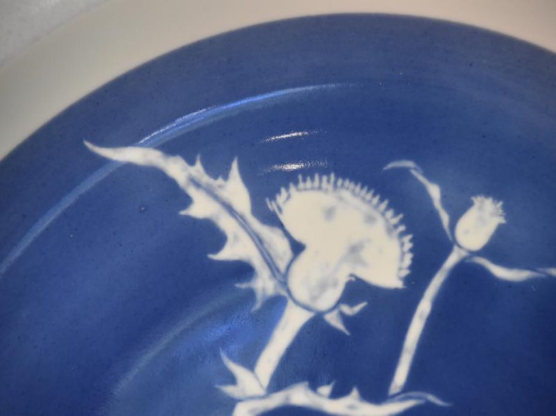 Large Ceramic Plate Decorated with Thistles - Image 8