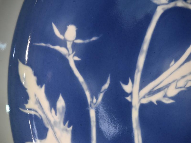 Large Ceramic Plate Decorated with Thistles - Image 7