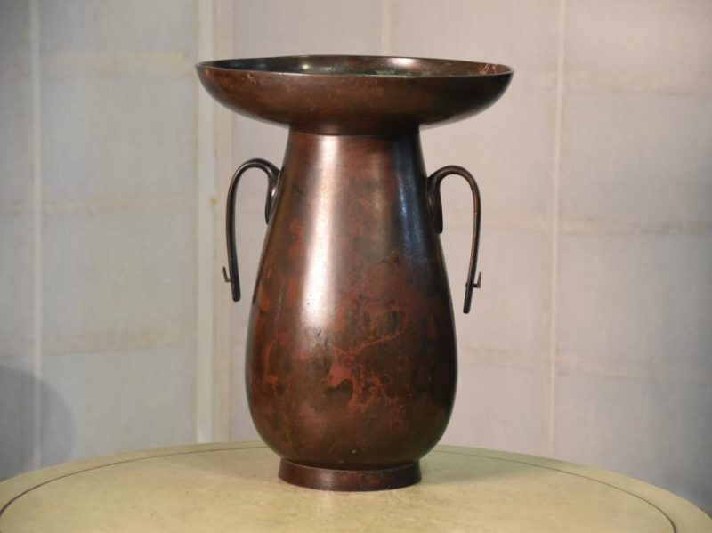 Murashido Bronze Usubata Ikenobu Vase