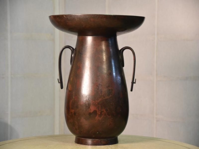 Murashido Bronze Usubata Ikenobu Vase - Image 11