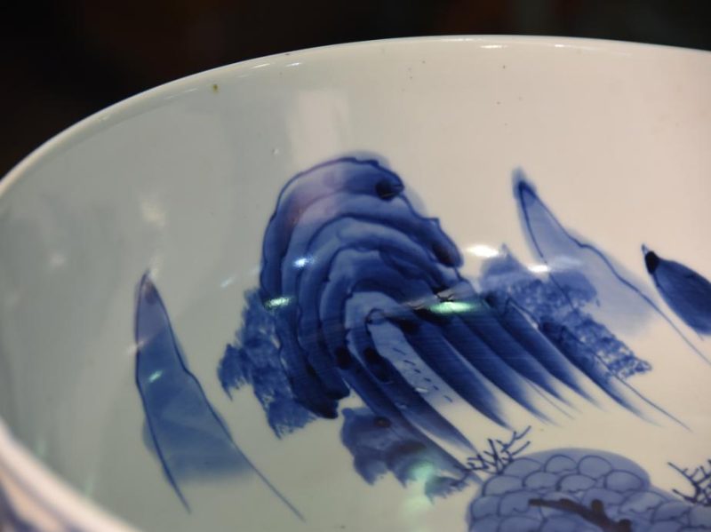 Japanese Blue and White Ceramic Bowl - Image 8