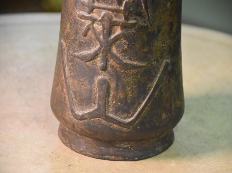 Japanese Cast Bronze Vase - Image 9