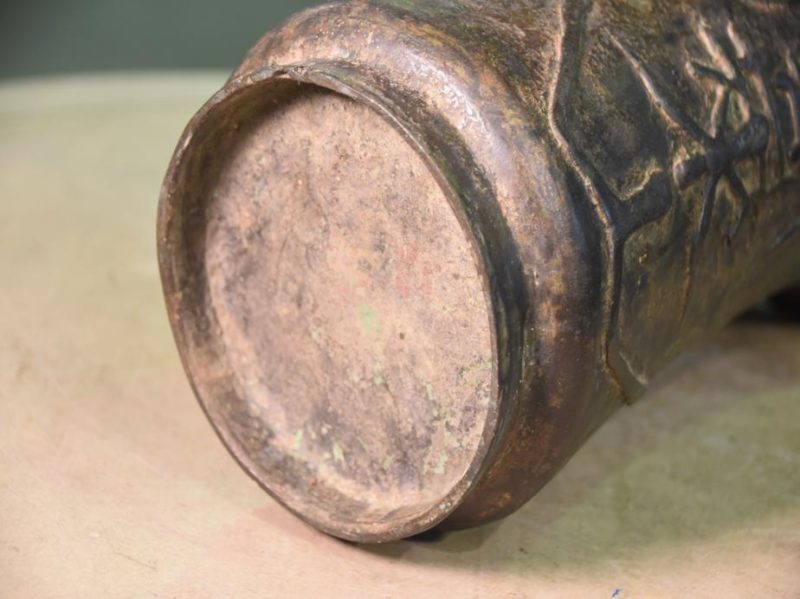 Japanese Cast Bronze Vase - Image 4