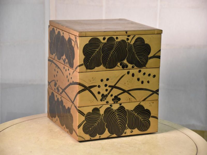 Japanese Gold Lacquer Stacking Box Jubako