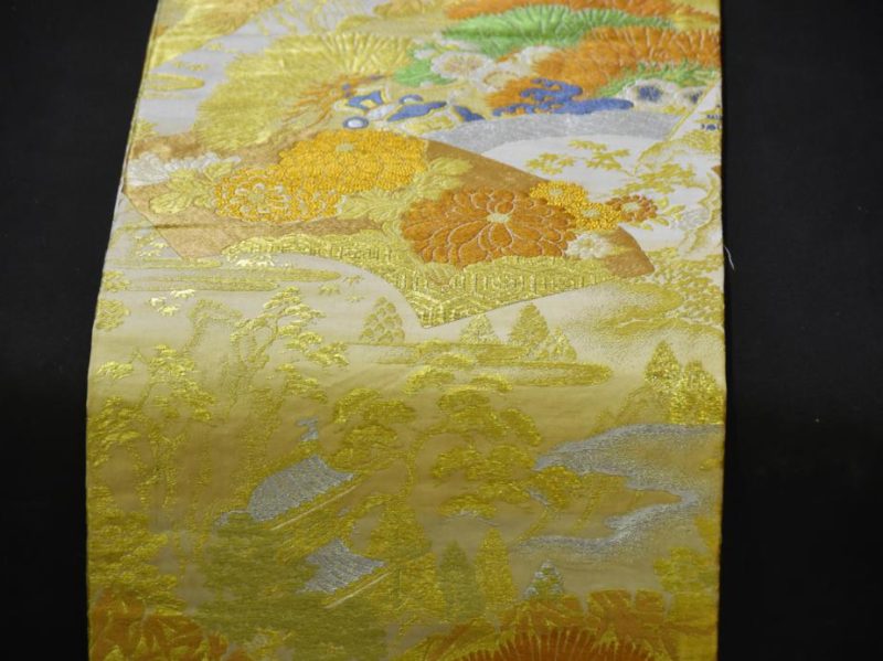 Japanese Vintage Nishijin Brocade Obi Sash - Image 2