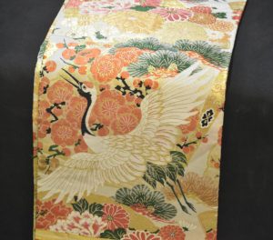 Japanese Vintage Maru Obi Sash or Table Runner