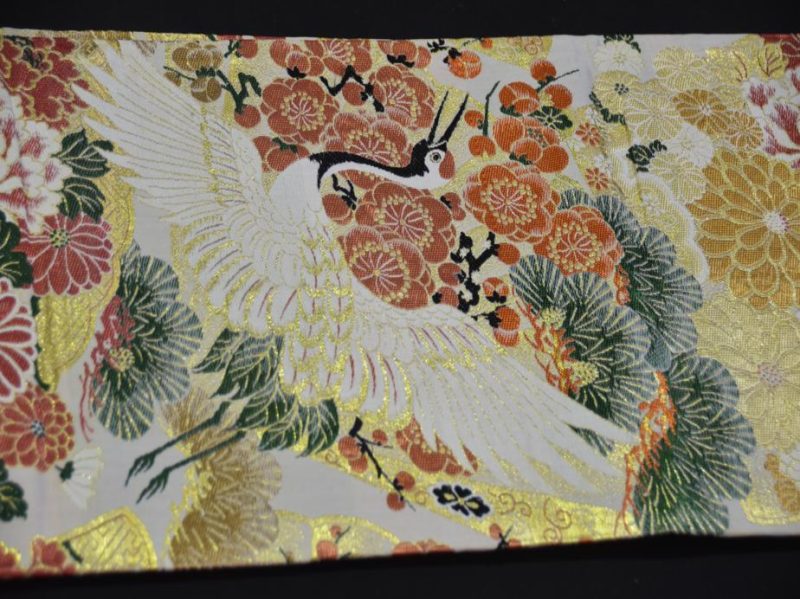Japanese Vintage Maru Obi Sash or Table Runner - Image 6