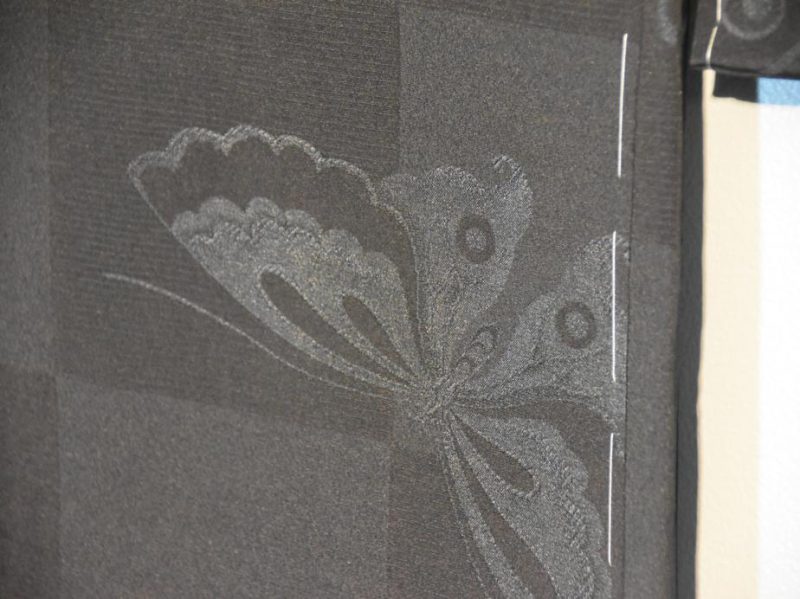 Japanese Vintage Haori Jacket in Black Jacquard with Butterfly - Image 5