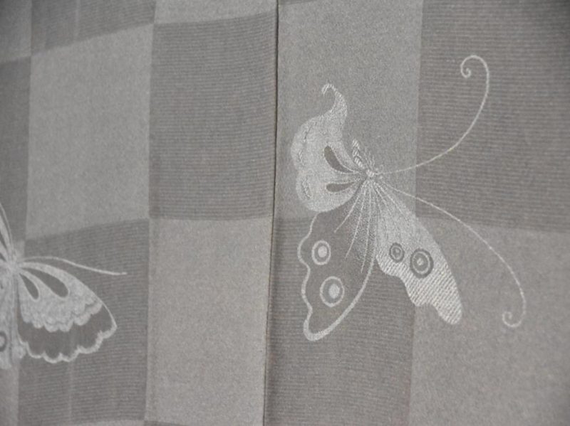 Japanese Vintage Haori Jacket in Black Jacquard with Butterfly - Image 4