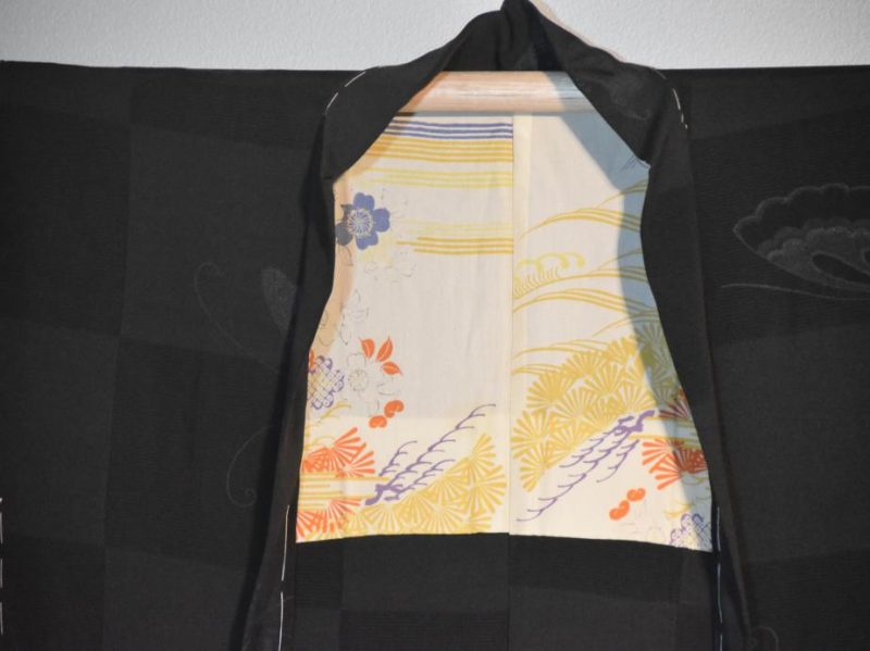 Japanese Vintage Haori Jacket in Black Jacquard with Butterfly - Image 12