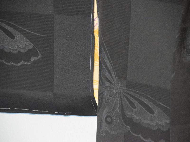 Japanese Vintage Haori Jacket in Black Jacquard with Butterfly - Image 8