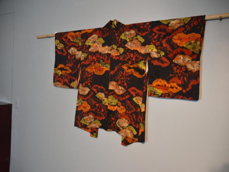 Japanese Red, Black and Orange Vintage Haori Kimono Jacket - Image 7